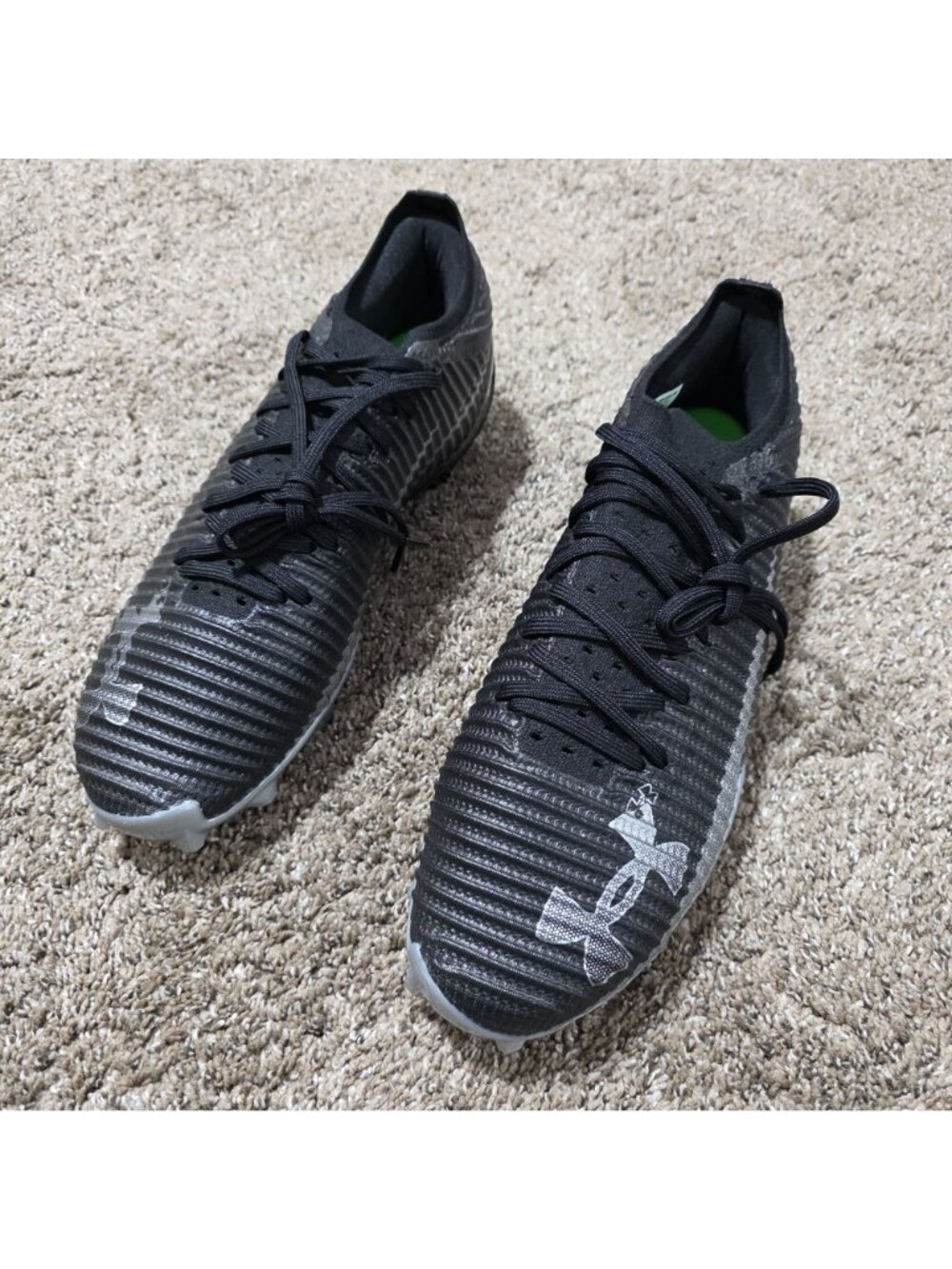 Under Armour Blur Pro Men's Football Cleats Black Silver Size 13 New 3028220-003